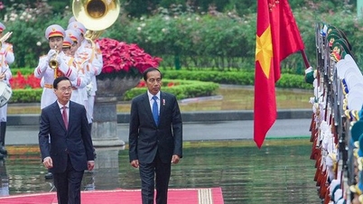 ប្រធានរដ្ឋ លោក Vo Van Thuong អញ្ជើញជាអធិបតីក្នុងពិធីស្វាគមន៍ប្រធានាធិបតីឥណ្ឌូនេស៊ី។