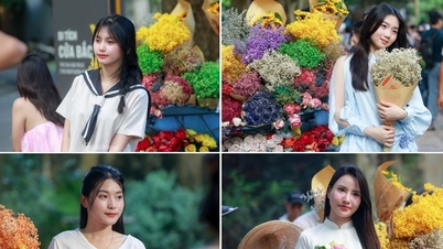 Chớm thu, con phố lãng mạn nhất Hà Nội lại cảnh '1 mét vuông 10 nàng thơ'