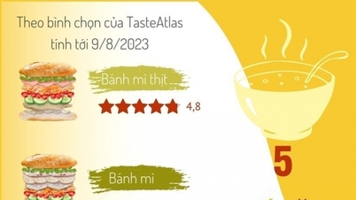 នំប៉័ង ស៊ុបគុយទាវ... ត្រូវបាន "ដាក់ឈ្មោះ" ក្នុងចំណោមអាហារតាមចិញ្ចើមផ្លូវដែលពេញនិយមបំផុតនៅក្នុងប្រទេសវៀតណាម។