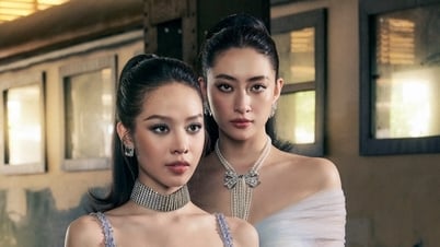 Luong Thuy Linh und Thanh Thuy zeigen ihre Schönheit in der mechanischen Werkstatt