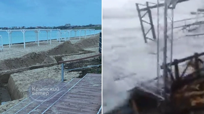 Ukraine nói siêu bão cuốn trôi phòng tuyến bờ biển của Nga ở Crimea