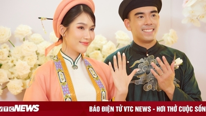 ជើងឯករង Phuong Anh បញ្ចេញរស្មីក្នុងពិធីភ្ជាប់ពាក្យជាមួយពាណិជ្ជករ Duc Ho