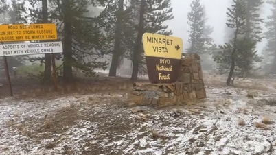 La nieve cae en pleno verano en California