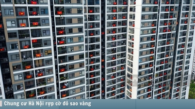 Chung cư Hà Nội rợp cờ đỏ sao vàng chào mừng ngày lễ lớn của đất nước