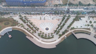 Close-up of Phung Khoang Lake Park which has just been temporarily handed over