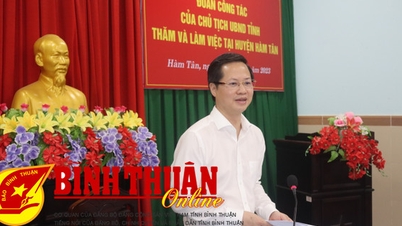 Chairman of the Provincial People's Committee visited and worked in Ham Tan district
