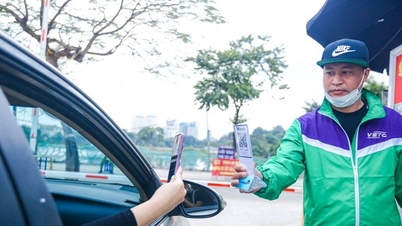 เก็บค่าจอดรถแบบไม่ใช้เงินสด ไม่ต้องรอเป็นชั่วโมงที่เทศกาลพระราชวัง Tay Ho ในช่วงวันหยุดเทศกาลตรุษจีนอีกต่อไป