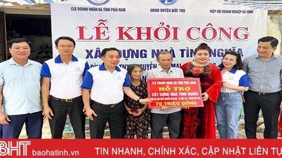 ក្លឹបអាជីវកម្មភាគខាងត្បូង Ha Tinh គាំទ្រការកសាងផ្ទះសប្បុរសធម៌នៅ Duc Tho
