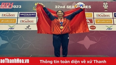 Athlete Cao Thi Duyen excellently completed the "hattrick" of gold medals at SEA Games 32