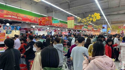 Nửa tiếng xếp hàng, vẫn chưa thanh toán xong ở siêu thị Hà Nội ngày cận Tết