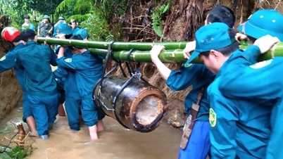 Hủy nổ quả bom nặng 340kg lộ thiên sau mưa lũ ở Nghệ An