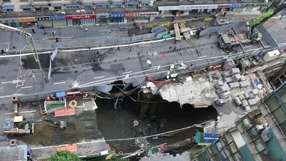 중국 지하철 붕괴 후 '죽음의 구멍'이 나타났다