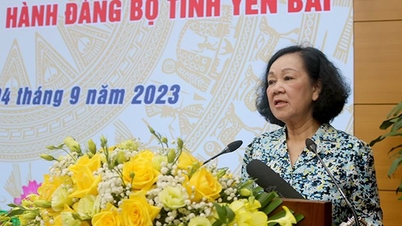 Thường trực Ban Bí thư Trương Thị Mai làm việc tại Yên Bái