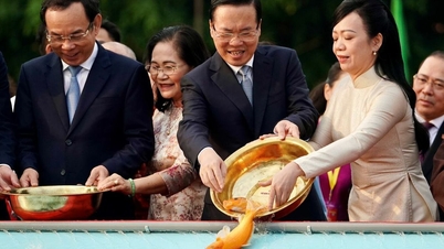Chủ tịch nước Võ Văn Thưởng thả cá chép tiễn ông Táo