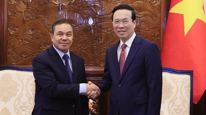 ប្រធានរដ្ឋ Vo Van Thuong ទទួលជួបឯកអគ្គរដ្ឋទូតឡាវ