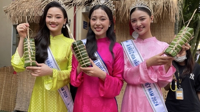 កញ្ញា កៀវ ឌុយ និង​បវរកញ្ញា​រង​២​រូប​ទទួល​បទពិសោធន៍​បវរកញ្ញា​ជាតិ... wrapping banh tet