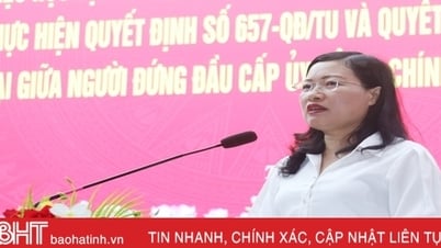Key officials in Thach Ha build a program to study and follow Uncle Ho's teachings in conjunction with assigned tasks.