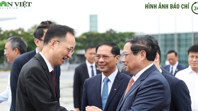 ពិធីលាលោកនាយករដ្ឋមន្ត្រី Pham Minh Chinh ក្នុងដំណើរទៅចូលរួម WEF Dalian និងធ្វើការនៅប្រទេសចិន