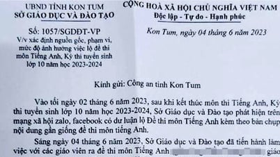 Kon Tum: Đề nghị điều tra nghi vấn lộ đề kỳ thi tuyển sinh lớp 10