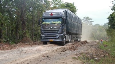 National Highway 14C through Dak Nong province is seriously degraded.