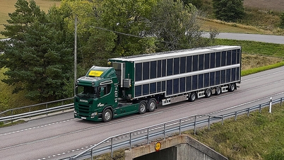 Xe tải bọc pin Mặt Trời chạy được thêm 5.000 km mỗi năm