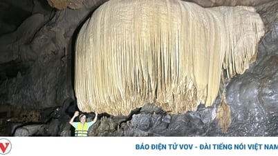 Phát hiện hang động đẹp tại Quảng Bình có “rèm thạch nhũ” lớn