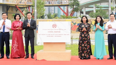 Inauguration of Hanoi Children's Palace, installation of a signboard to celebrate the 70th anniversary of the Liberation of the Capital