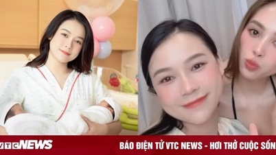 Sam appeared after giving birth, sharing her feelings about being a mother for the first time