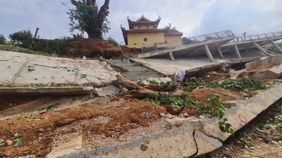 Sạt lở bờ kè sông Phó Đáy