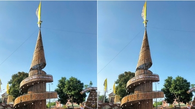 គយគន់ដើមស្រល់កម្ពស់ ២២ ម៉ែត្រ ដែលធ្វើពីដើមឫស្សីរាប់ពាន់ដើម