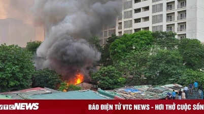 Cháy dãy nhà tạm sát làng sinh viên khu đô thị Pháp Vân, Hà Nội