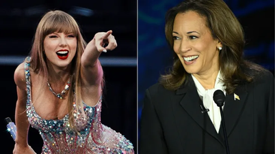 Which celebrities support Ms. Harris and Mr. Trump?