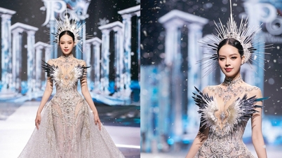 Hoa hậu Quốc tế Thanh Thủy tỏa sáng khi làm vedette trên sàn catwalk