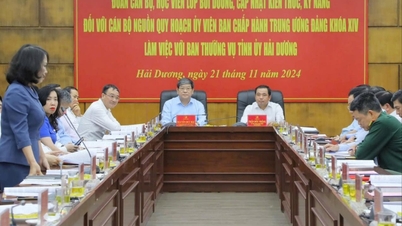 Đoàn cán bộ nguồn Ủy viên Trung ương Đảng khóa XIV làm việc tại Hải Dương