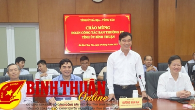 Đoàn công tác Ban Thường vụ Tỉnh ủy Bình Thuận thăm, làm việc tại Bà Rịa