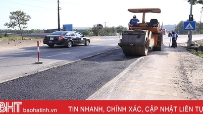 Cienco 4 ជួសជុលការខូចខាត 46,600 m2 នៅលើផ្លូវជាតិលេខ 1 កាត់ Ha Tinh