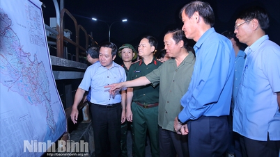 รองนายกรัฐมนตรีทราน ฮอง ฮา ตรวจสอบการทำงานรับมือน้ำท่วมหลังพายุลูกที่ 3 ในนิญบิ่ญ