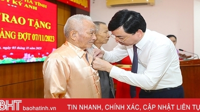 Các địa phương Hà Tĩnh trao huy hiệu Đảng cho 84 đảng viên