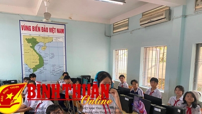 សិស្សវិទ្យាល័យទីក្រុង La Gi រំភើបនឹងការប្រលង "ខ្ញុំស្រលាញ់សមុទ្រ និងកោះរបស់មាតុភូមិខ្ញុំ"