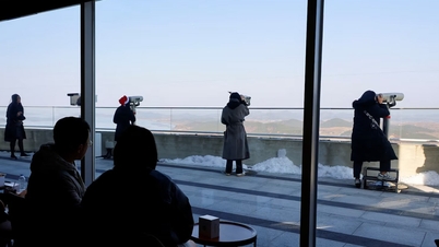 Café in der Nähe der entmilitarisierten Zone zwischen den beiden Koreas eröffnet und zieht Kunden an