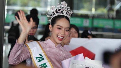 Hoa hậu Quốc tế Thanh Thủy về nước, người hâm mộ hò reo ở sân bay