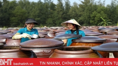 គ្រឿងបរិក្ខារផលិតផល OCOP នៅ Ha Tinh មានភាពមមាញឹកក្នុងអំឡុងពេលបុណ្យ Tet