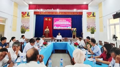 Survey delegation No. 1 of the 23rd Provincial Party Congress Document Subcommittee worked in Dien Phuong ward.