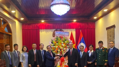 ผู้นำจังหวัดกวางนามเยี่ยมชมและแสดงความยินดีเนื่องในวันชาติ สปป.ลาว