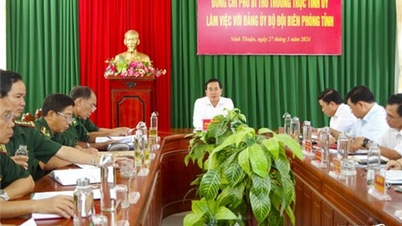 សមមិត្ត Pham Van Hau លេខាអចិន្ត្រៃយ៍គណៈកម្មាធិការបក្សខេត្ត ប្រធានក្រុមប្រឹក្សាប្រជាជនខេត្ត បានធ្វើការជាមួយគណៈកម្មាធិការបក្សការពារព្រំដែនខេត្ត។