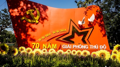 វិថី​ហាណូយ​ពោរពេញ​ទៅ​ដោយ​ទង់ជាតិ និង​ផ្កា​ដើម្បី​អបអរសាទរ​ខួប​លើក​ទី ៧០ នៃ​ការ​រំដោះ​។