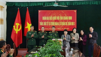 អនុប្រធានគណៈប្រតិភូរដ្ឋសភាខេត្ត Quang Ninh បានទៅសួរសុខទុក្ខ និងជូនអំណោយ Tet ដល់កម្មាភិបាល យោធិន និងកម្មករ