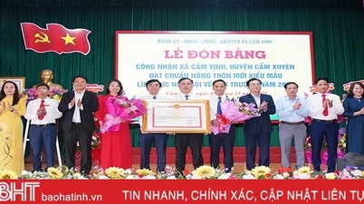 The second commune of Cam Xuyen district received the certificate of recognition as a model new rural area.