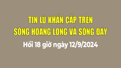 18:00 ថ្ងៃទី 12 ខែកញ្ញា ឆ្នាំ 2024៖ កម្ពស់ទឹកទន្លេ Hoang Long នៅ Ben De មានកម្ពស់ 4.92m