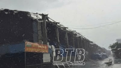 Bão số 3 làm tốc mái nhà xưởng, kho của một số doanh nghiệp trong KCN Tiền Hải